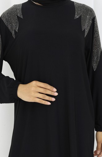 Schwarz Hijab-Abendkleider 2060-03