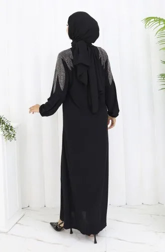 Sandy Stoff Stein Abendkleid 2060-03 Schwarz 2060-03