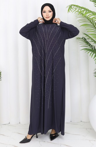 Dunkelblau Hijab-Abendkleider 2061-01