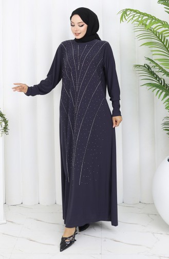 Dunkelblau Hijab-Abendkleider 2061-01