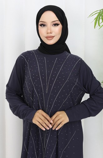 Dunkelblau Hijab-Abendkleider 2061-01