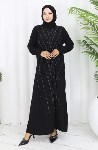 Sandy Stoff Stein Abendkleid 2061-02 Schwarz 2061-02
