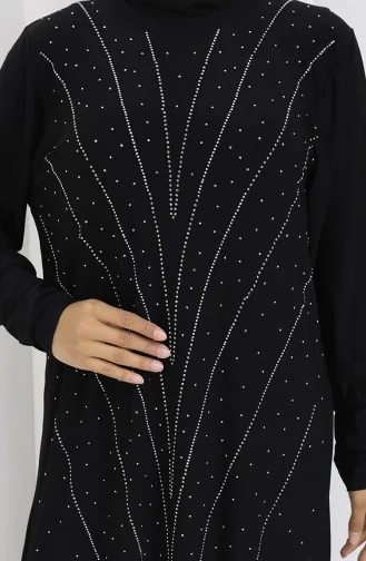 Sandy Stoff Stein Abendkleid 2061-02 Schwarz 2061-02