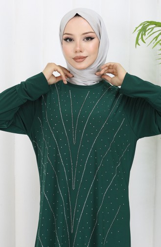 Smaragdgrün Hijab-Abendkleider 2061-03