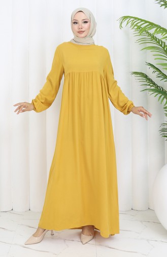 Gelb Hijab Kleider 4102-04