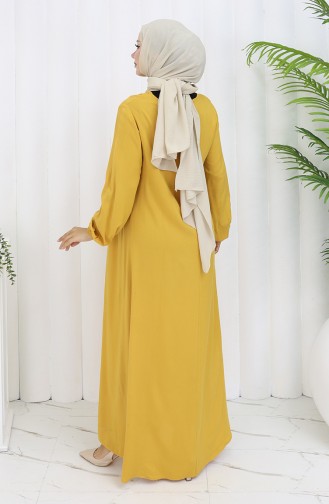 Gelb Hijab Kleider 4102-04