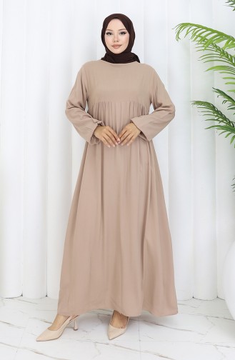 Creme Hijab Kleider 4102-07