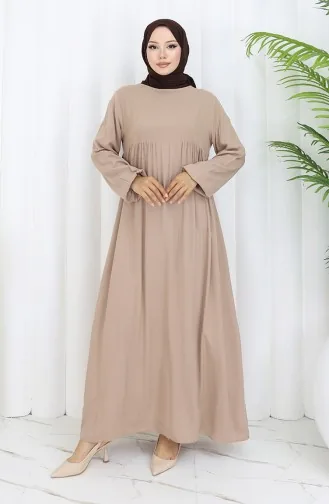 فستان ذو خصر مطوي 4102-07 من المنك 4102-07