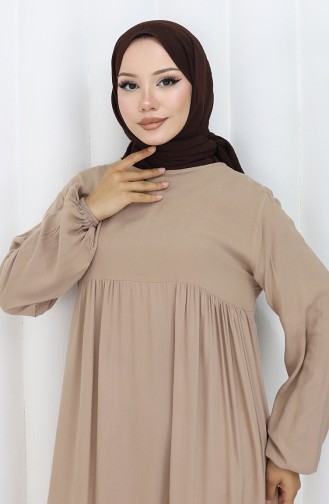 Creme Hijab Kleider 4102-07