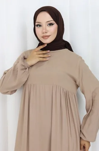 فستان ذو خصر مطوي 4102-07 من المنك 4102-07