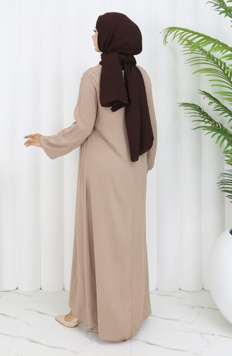 Creme Hijab Kleider 4102-07