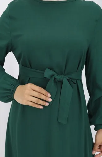 Ruffled Belted Dress 4103-05 Emerald Green 4103-05
