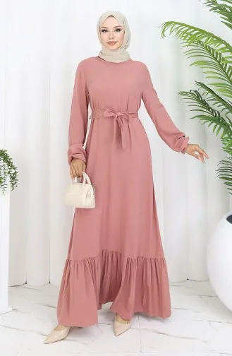 Geplooide Jurk Met Riem En Rok 4103-07 Onion Skin 4103-07