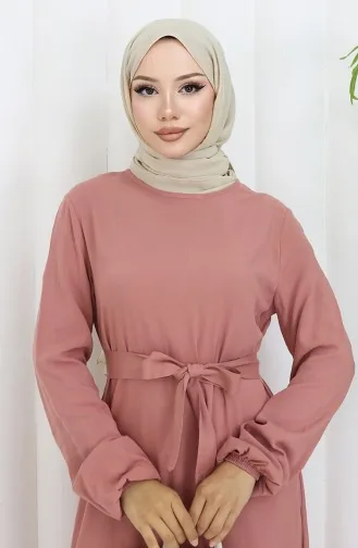 Geplooide Jurk Met Riem En Rok 4103-07 Onion Skin 4103-07