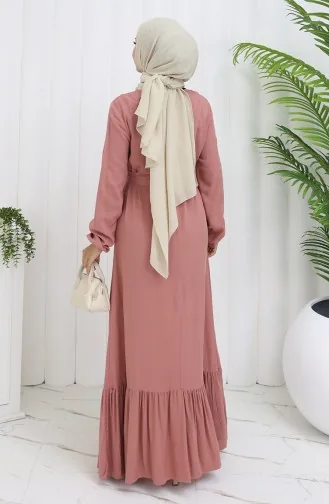 Geplooide Jurk Met Riem En Rok 4103-07 Onion Skin 4103-07