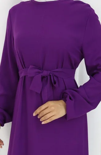 Ruffled Belted Dress 4103-08 Purple 4103-08