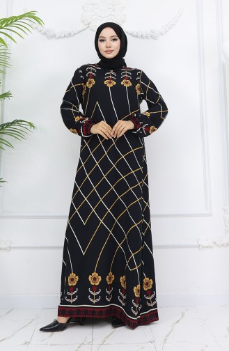 Schwarz Hijab Kleider 0030-02