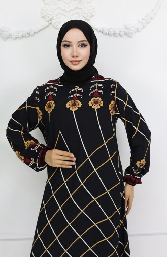 Schwarz Hijab Kleider 0030-02