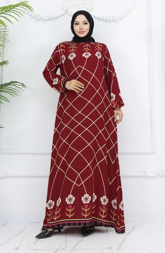 Robe Hijab Bordeaux 0030-04