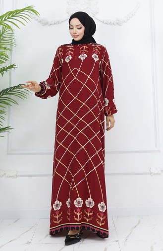 Robe Hijab Bordeaux 0030-04