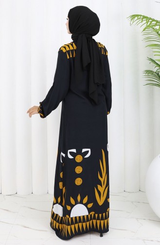 Schwarz Hijab Kleider 0084-02