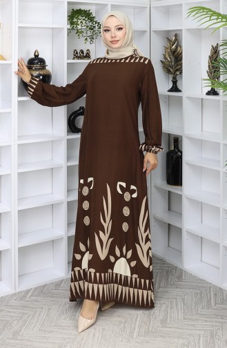 Brown Hijab Dress 0084-03
