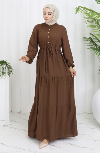 Braun Hijab Kleider 0085-03