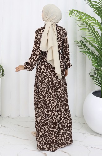 Robe Hijab Couleur Brun 0087-01