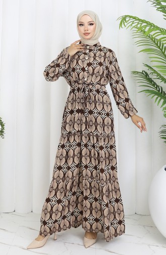 Brown Hijab Dress 2053-03