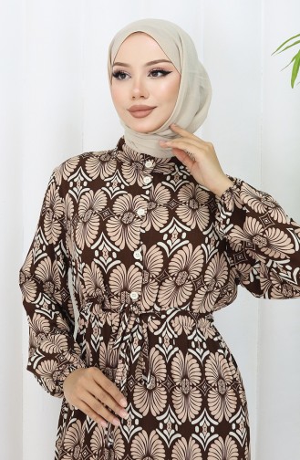 Brown Hijab Dress 2053-03