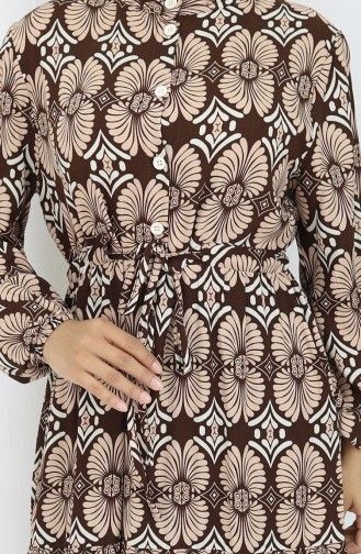 Brown Hijab Dress 2053-03