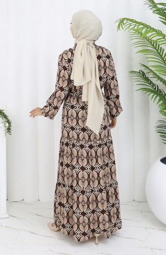 Brown Hijab Dress 2053-03
