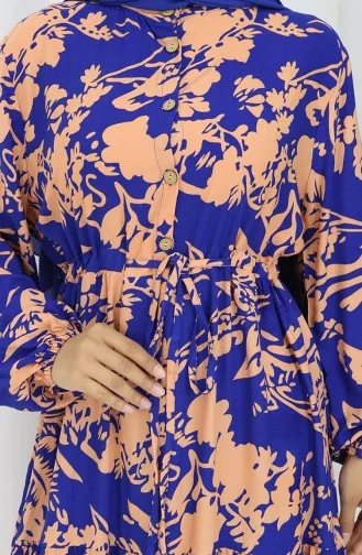 Viscose Stof Patroon Jurk 2054-01 Saks Milk Coffee 2054-01