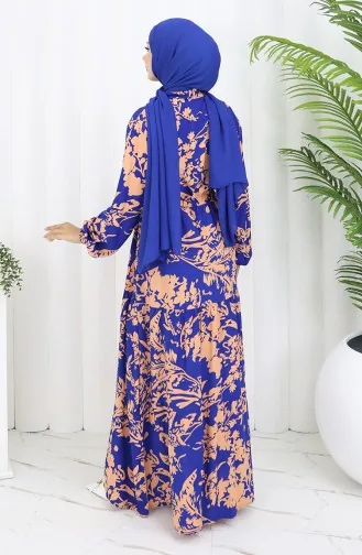 Viscose Stof Patroon Jurk 2054-01 Saks Milk Coffee 2054-01