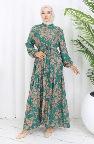 Green Hijab Dress 2054-02