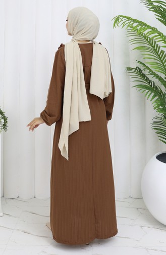 Braun Hijab Kleider 2064-04