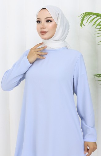 Asimetrik Prenses Tunik 4101-01 Buz Mavisi