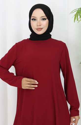 Asimetrik Prenses Tunik 4101-03 Bordo