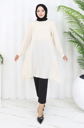 Asimetrik Prenses Tunik 4101-07 Bej