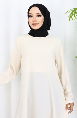 Asimetrik Prenses Tunik 4101-07 Bej