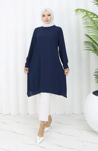 Asimetrik Prenses Tunik 4101-08 Lacivert