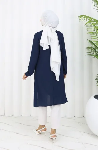 Asimetrik Prenses Tunik 4101-08 Lacivert