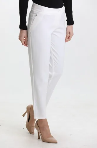 Pantalon Droit 4004-01 Écru 4004-01