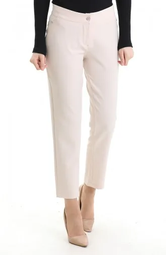 Straight Leg Trousers 4004-02 Beige 4004-02