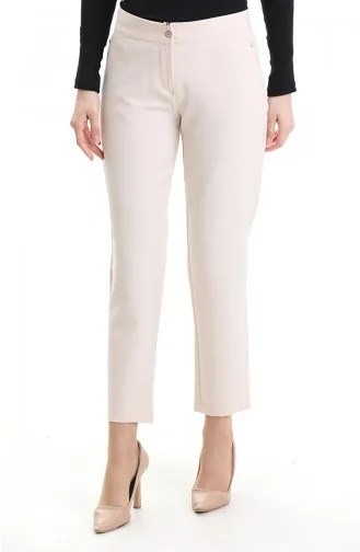Straight Leg Trousers 4004-02 Beige 4004-02