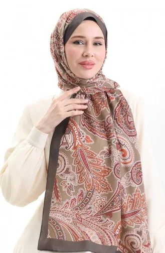 Ethnic Patterned Soft Shawl 70296-01 Khaki Brown 70296-01