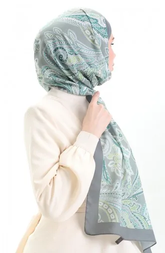 Châle Doux à Motifs Ethniques 70296-02 Vert Amande Fumé 70296-02