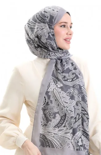 Etnik Desenli Soft Şal 70296-11 Gri Antrasit