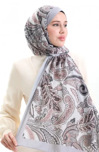 Châle Doux à Motifs Ethniques 70296-12 Gris Tan 70296-12