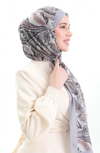 Châle Doux à Motifs Ethniques 70296-12 Gris Tan 70296-12